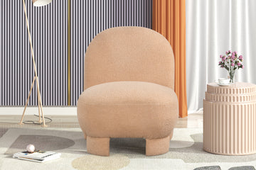 Bouclé Modern Accent Chair - Light Brown by Sara Collections | Bel Furniture