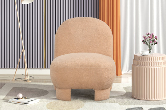 Bouclé Modern Accent Chair - Light Brown by Sara Collections | Bel Furniture