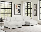 Stupendous Alloy Chenille 3-Piece Dual-Chaise Sectional Sofa