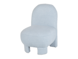 Light Blue Bouclé Modern Armless Accent Chair with Curved Back & Plush Seat