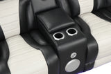 Two-Tone Curved Power Reclining Sectional with LED Lights, Cup Holders, USB & Built-In Speakers