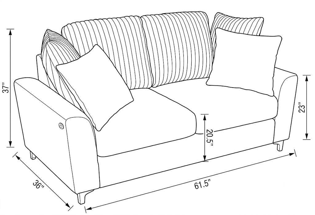 Brown Chenille Sofa & Loveseat Set with LED Lights