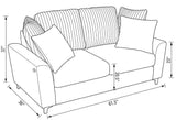 Brown Chenille Sofa & Loveseat Set with LED Lights