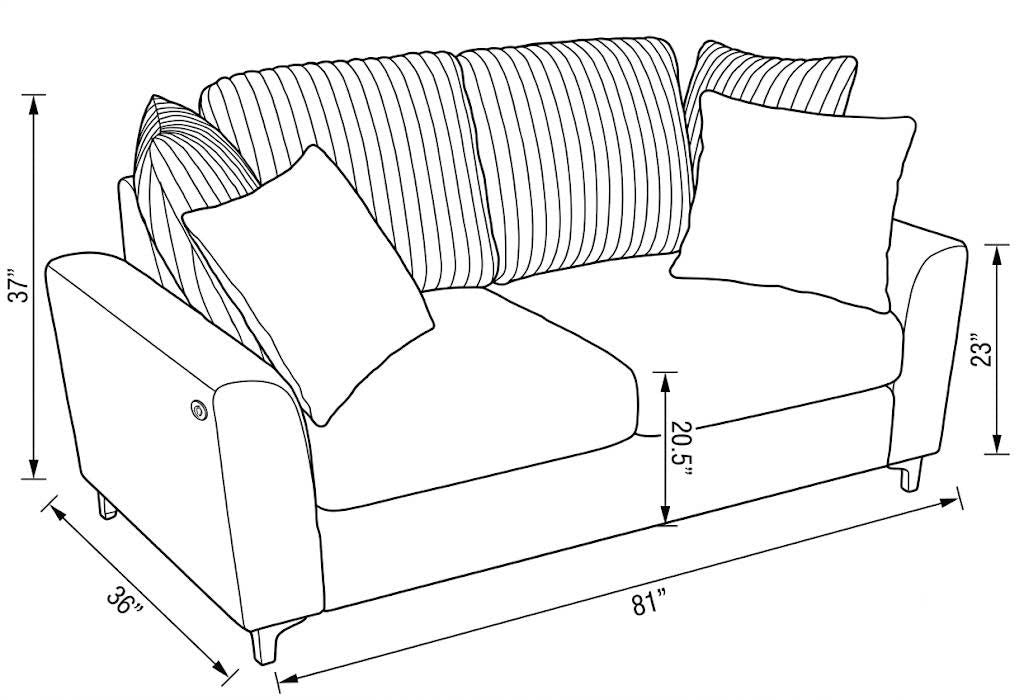 Brown Chenille Sofa & Loveseat Set with LED Lights