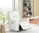 Cream Air Leather Power Rocker Recliner with USB Charging