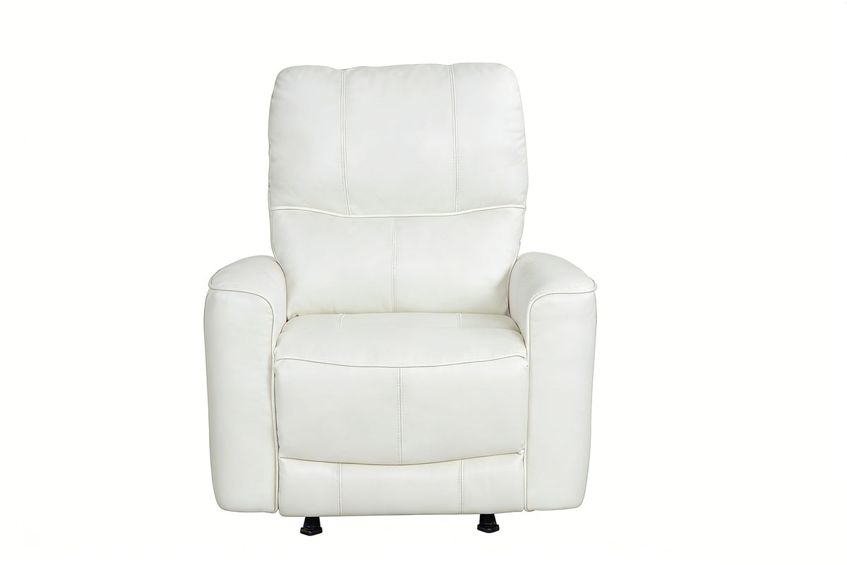 Cream Air Leather Power Rocker Recliner with USB Charging