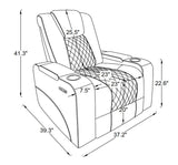 CinemaGlow 3-Piece Bone Air Leather Power Reclining Living Room Set with Bluetooth Speakers, Wireless Charging & LED Lights