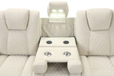 CinemaGlow 3-Piece Bone Air Leather Power Reclining Living Room Set with Bluetooth Speakers, Wireless Charging & LED Lights