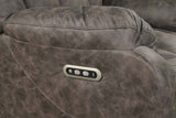 Dark Gray 3-Piece Power Reclining Living Room Set with LED Lights, USB, Bluetooth Speaker & Wireless Charging