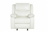 Cream Contemporary Leather-Air Power Rocker Recliner with USB Charging