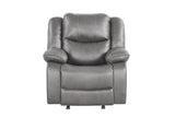 Gray Air Leather Power Rocker Recliner with USB Charging