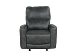 Charcoal Gray Air Leather Power Rocker Recliner with USB Charging