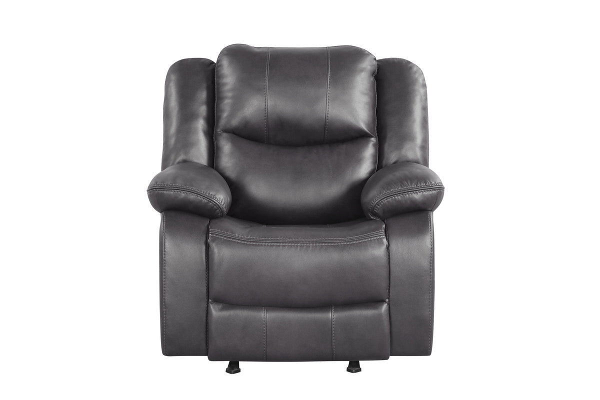 Black Air Leather Power Rocker Recliner with USB Charging