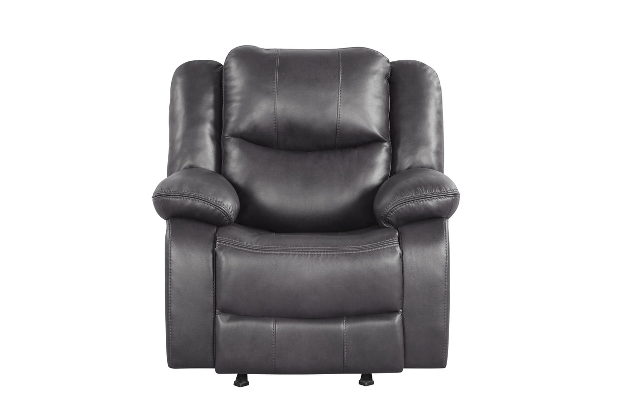 Black Air Leather Power Rocker Recliner with USB Charging