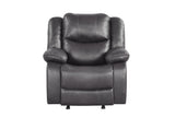 Black Air Leather Power Rocker Recliner with USB Charging