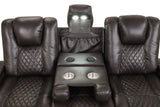 Boyington Brown 3-Piece Power Reclining Living Room Set with LED, Bluetooth & Wireless Charging