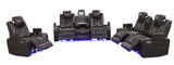 Boyington Brown 3-Piece Power Reclining Living Room Set with LED, Bluetooth & Wireless Charging