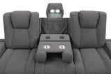 Gray 3-Piece Dual Power Reclining Living Room Set with Power Headrest, LED Lights, Bluetooth Speakers & Wireless Charging