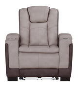 3-Piece Beige & Brown Power Reclining Living Room Set with Power Headrests, Bluetooth Speakers, Wireless Charging & LED Lights