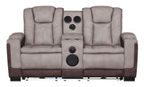 3-Piece Beige & Brown Power Reclining Living Room Set with Power Headrests, Bluetooth Speakers, Wireless Charging & LED Lights