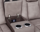 3-Piece Beige & Brown Power Reclining Living Room Set with Power Headrests, Bluetooth Speakers, Wireless Charging & LED Lights