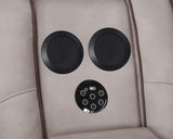 3-Piece Beige & Brown Power Reclining Living Room Set with Power Headrests, Bluetooth Speakers, Wireless Charging & LED Lights