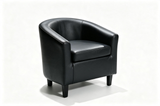 Black Barrel Accent Chair with Rounded Back