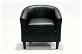 Black Barrel Accent Chair with Rounded Back