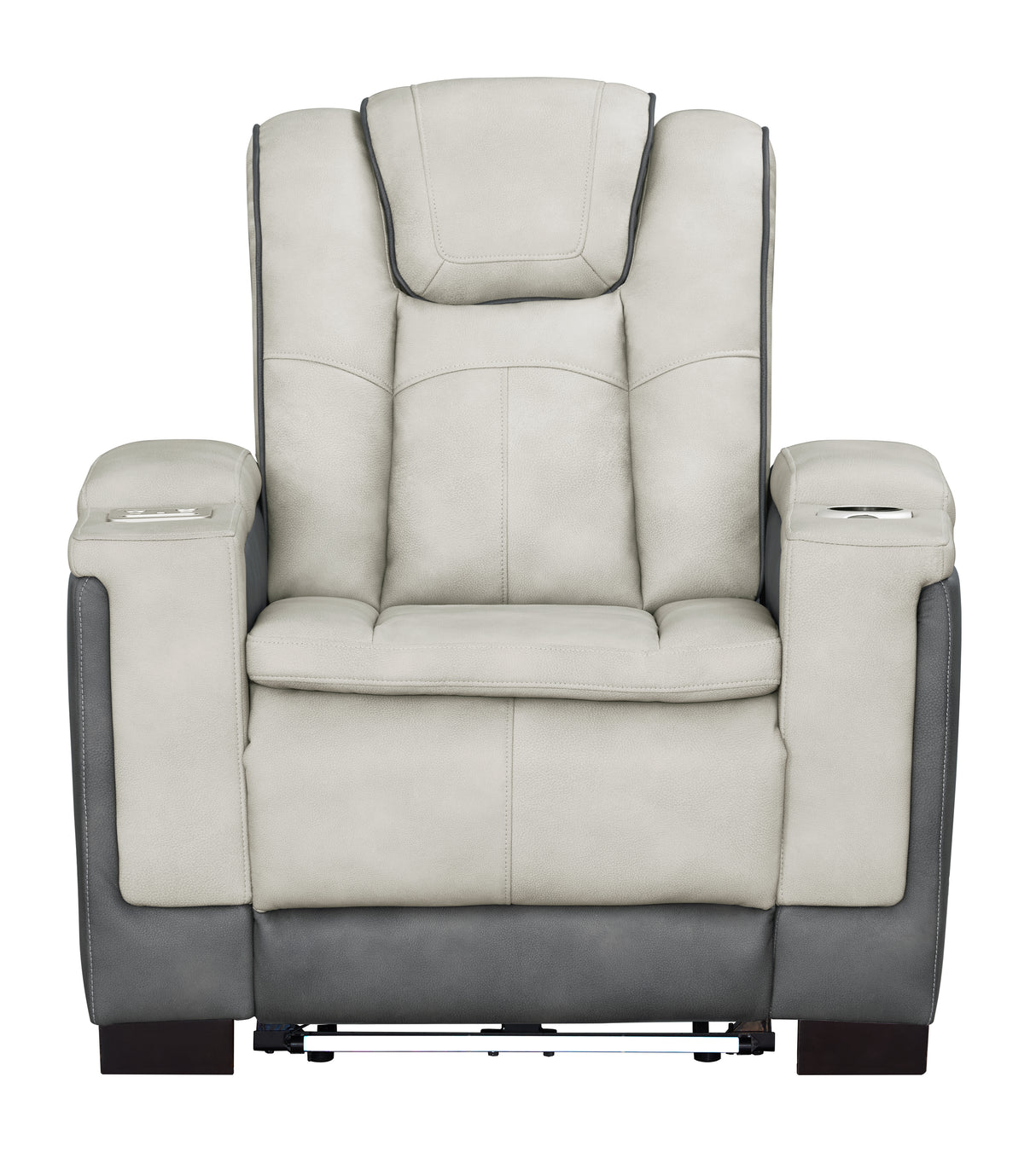 Gray Two-Tone Power Reclining Living Room Set with Power Headrests, LED Lighting, Console Storage, Bluetooth Speakers & USB Charging