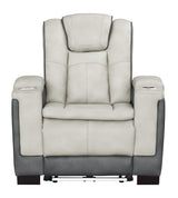 Gray Two-Tone Power Reclining Living Room Set with Power Headrests, LED Lighting, Console Storage, Bluetooth Speakers & USB Charging