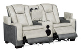Gray Two-Tone Power Reclining Living Room Set with Power Headrests, LED Lighting, Console Storage, Bluetooth Speakers & USB Charging