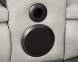 Gray Two-Tone Power Reclining Living Room Set with Power Headrests, LED Lighting, Console Storage, Bluetooth Speakers & USB Charging