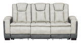 Gray Two-Tone Power Reclining Living Room Set with Power Headrests, LED Lighting, Console Storage, Bluetooth Speakers & USB Charging