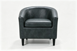 Charcoal Gray Barrel Accent Chair with Curved Back