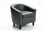 Charcoal Gray Barrel Accent Chair with Curved Back