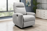Light Gray Linen-Polyester Blend Power Lift Recliner with Remote Control & High Back