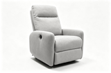 Light Gray Linen-Polyester Blend Power Lift Recliner with Remote Control & High Back