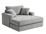 Light Gray Textured Chenille Oversized Lounge Chair