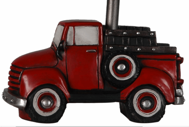 19.5 inch Antique Red Polyresin Truck Table Lamp Set of 2