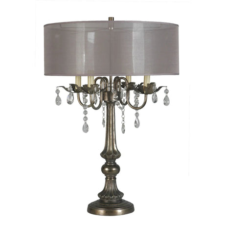 28-inch Antique Silver Table Lamp (Set of 2) by Lamps Per Se | Bel Furniture