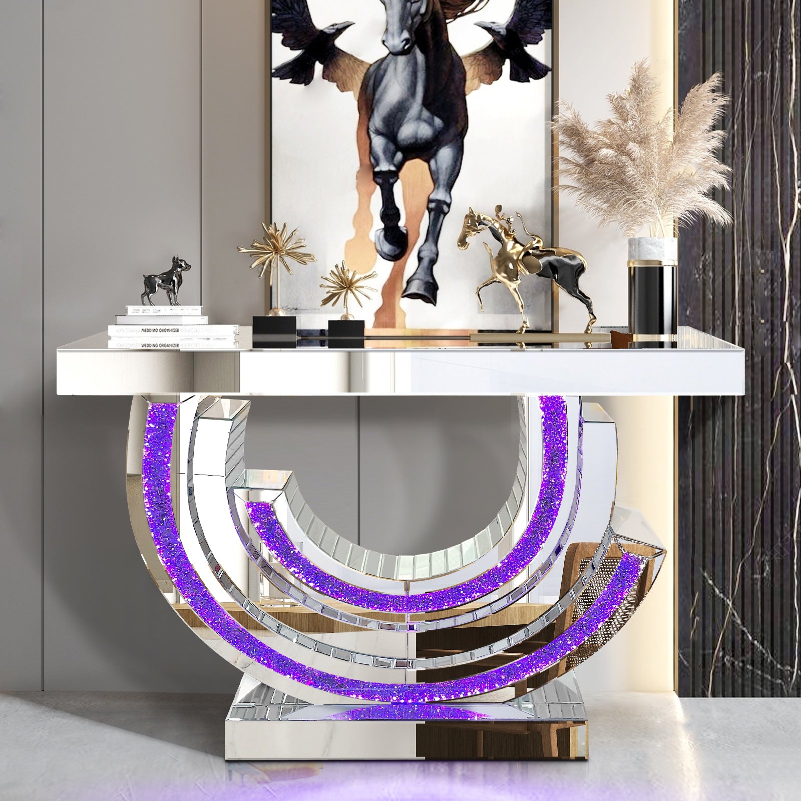 Console Table With LED Lights - BEL Furniture
