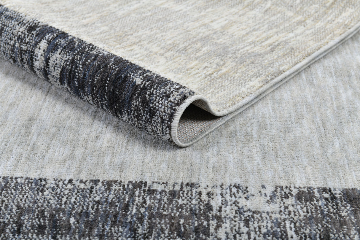 .Maison Modern Geometric Area Rug – Gray & Blue 6'6" x 9'0"