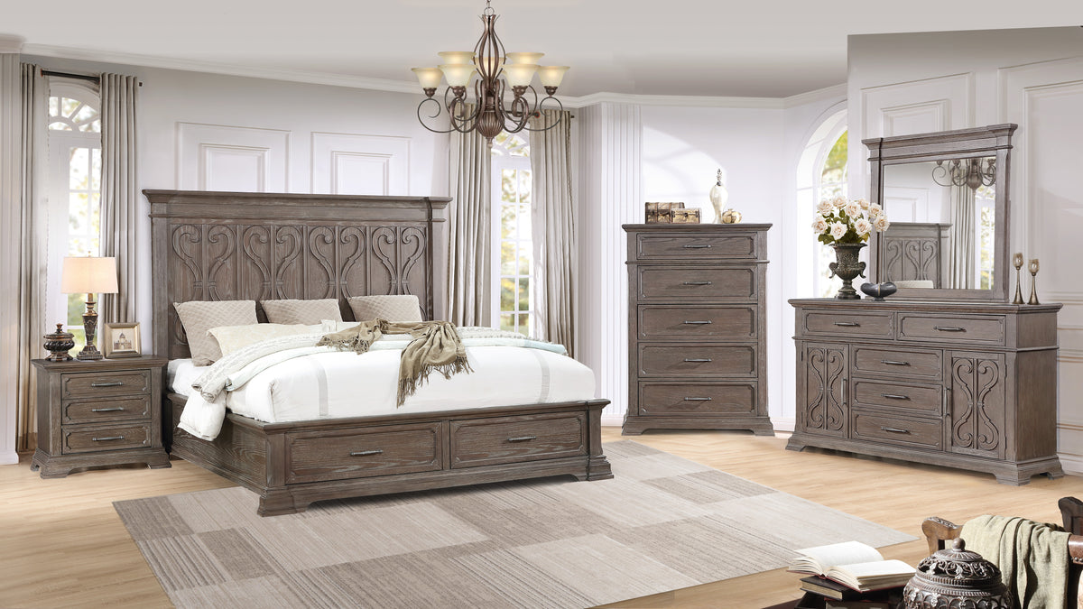 Artesian Nightstand - Reclaimed Grey Oak by Mollai Collections | Bel Furniture