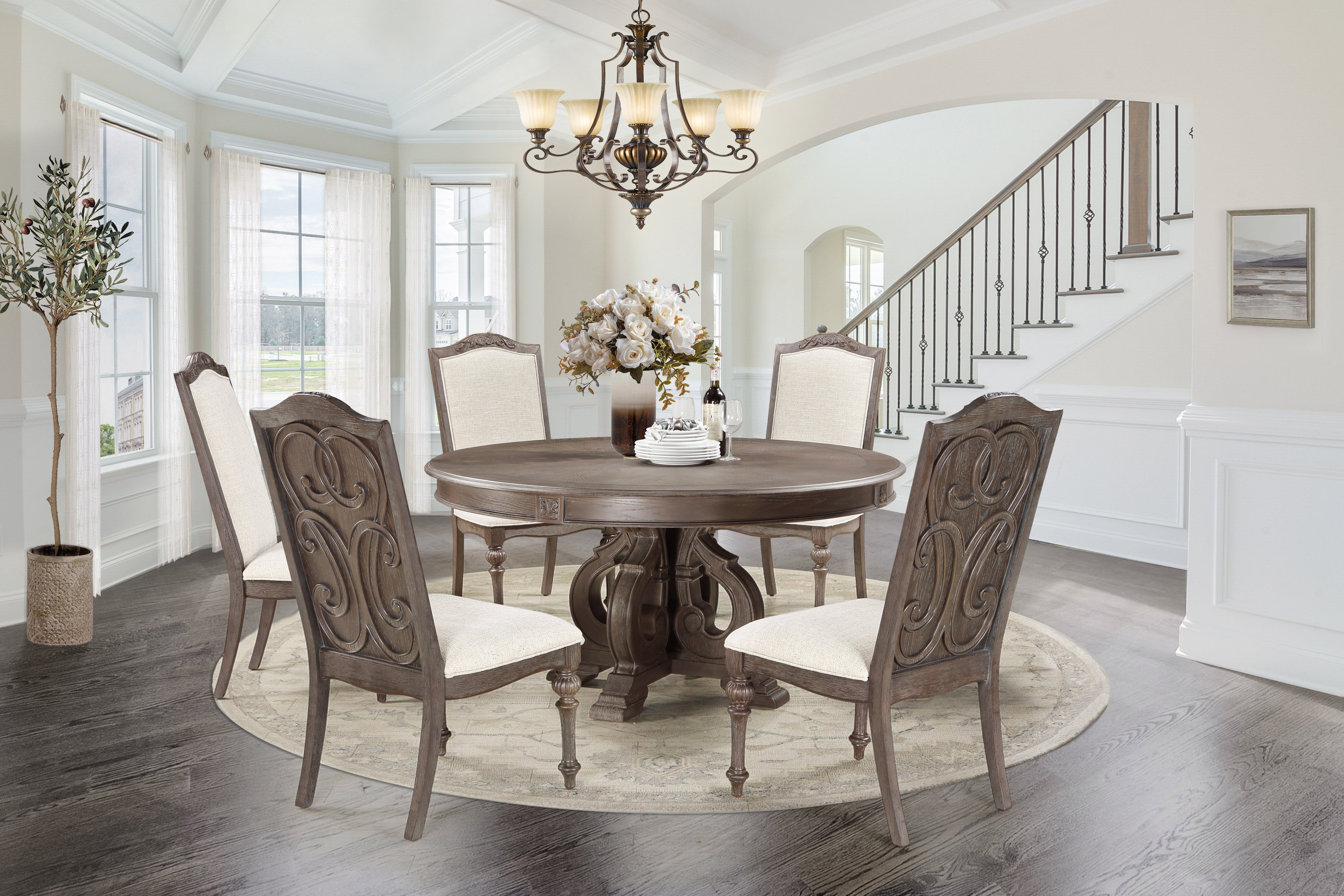 Artesian 6 Piece Round Dining Room Set