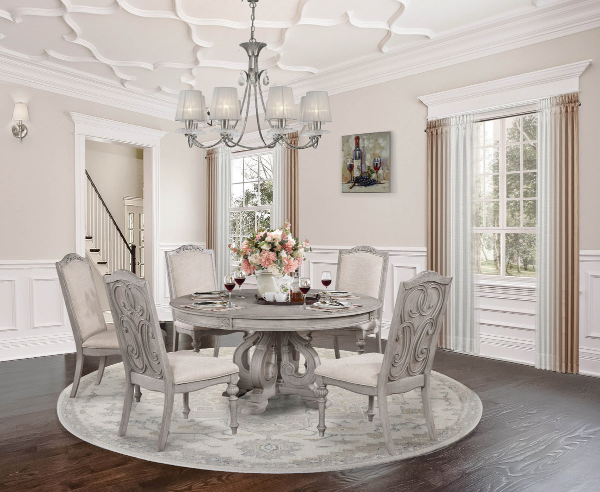 6 Piece Round Dining Room Set by Mollai Collections | Bel Furniture