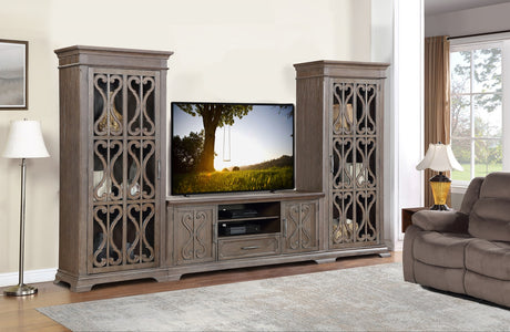 Artesian 3 Piece Entertainment Center - Reclaimed Grey Oak by Mollai Collections | Bel Furniture