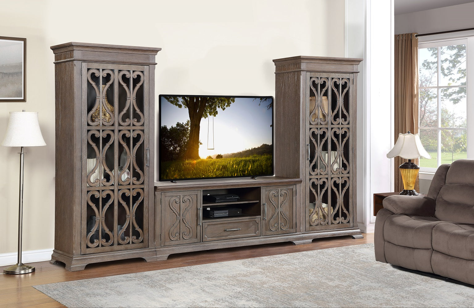 Artesian 3 Piece Entertainment Center - Reclaimed Grey Oak