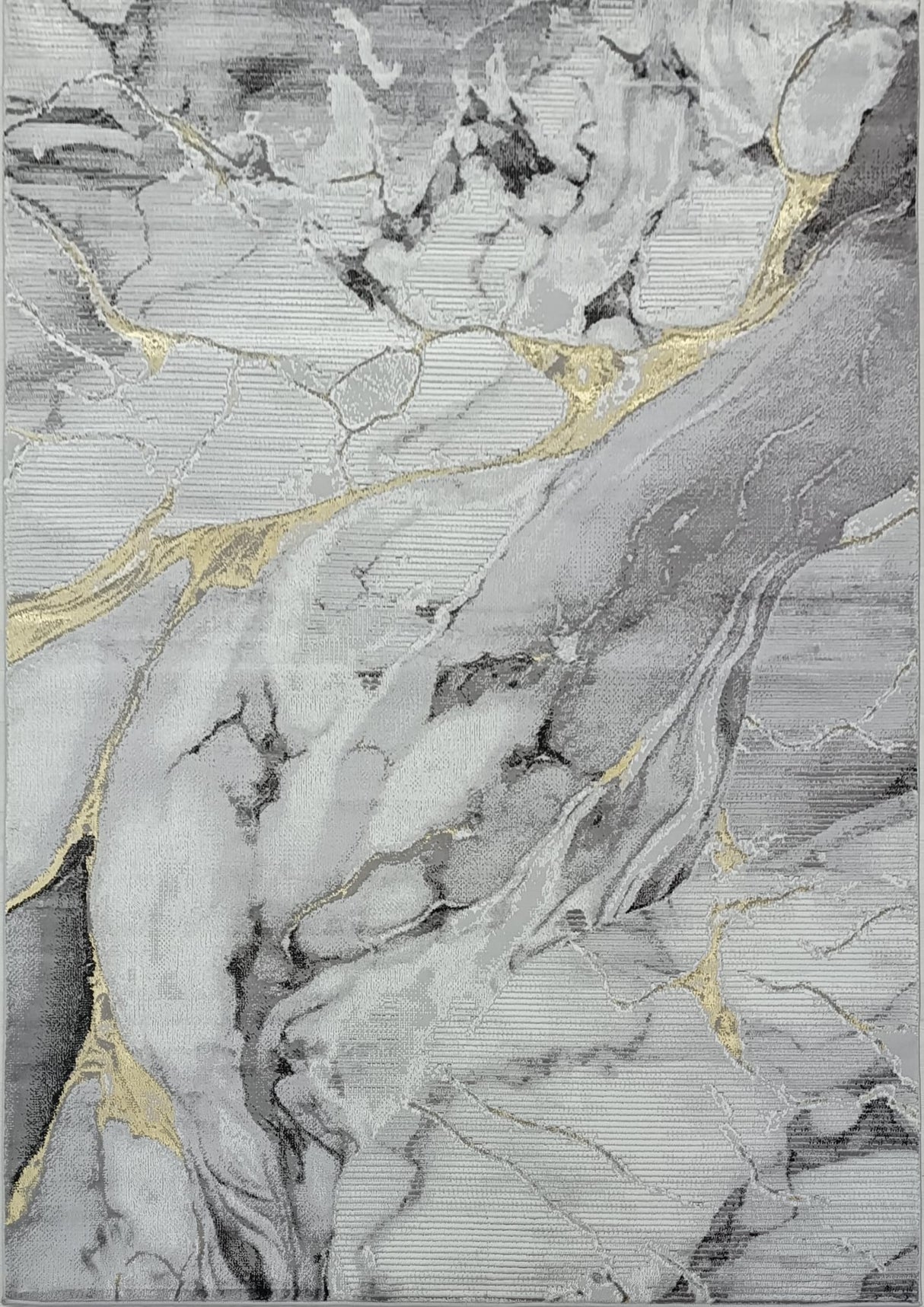 .Artema Gray/Gold Power-Loomed Area Rug - 6' 6" x 9' 0"