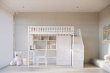 Twin Size Loft Bed with Integrated Desk, Bookshelf, Wardrobe, and Chair by Mollai Collections | Bel Furniture
