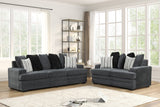 2-Piece Charcoal Contemporary Sofa & Loveseat Set